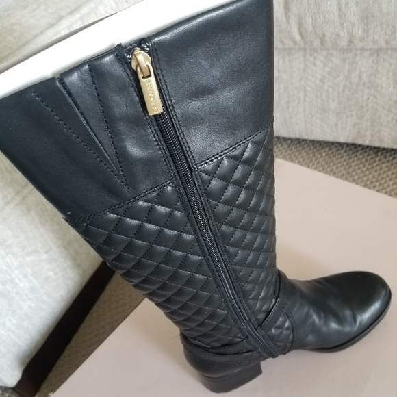 Bandolino Blushe Quilted Black Leather Heeled Riding Boots 6.5M - Picture 15 of 15